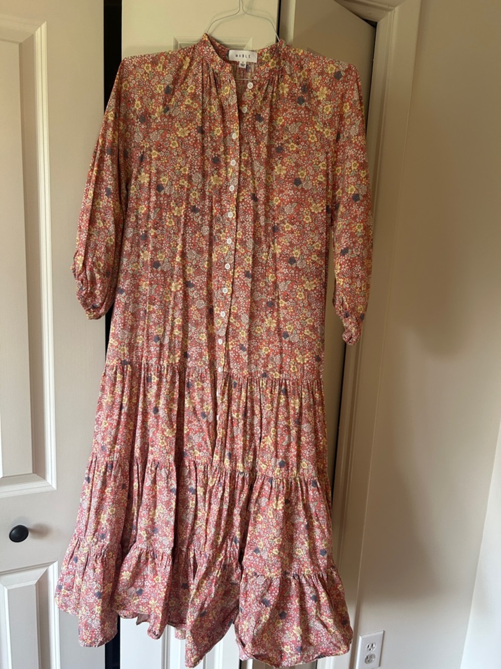 Floral Tiered Maxi Dress - Pink Floral